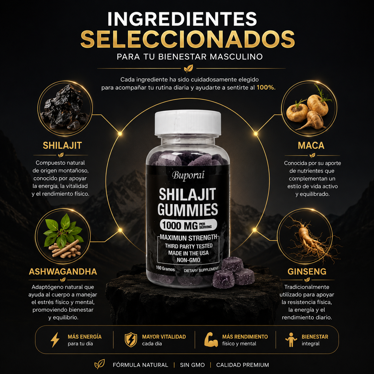 Shilajit Gummies | Vitalidad Masculina