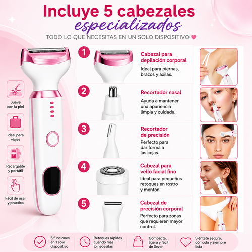 BellaSmooth™ 5 en 1 | Depilación Suave, Rápida y Sin Dolor Desde Casa