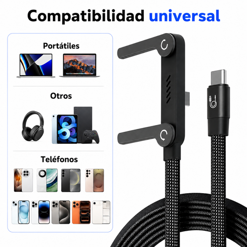 FlexCharge 2 en 1™ — PACK X2 | con carga lateral + soporte integrado